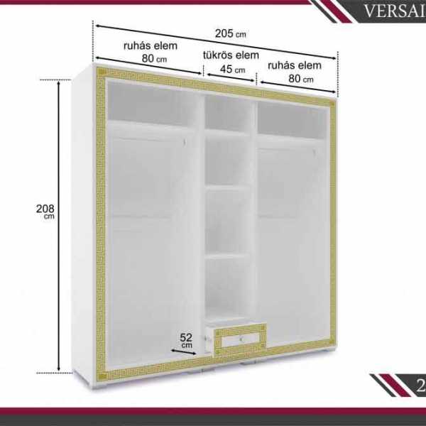 versailles gardrób méretek 1
